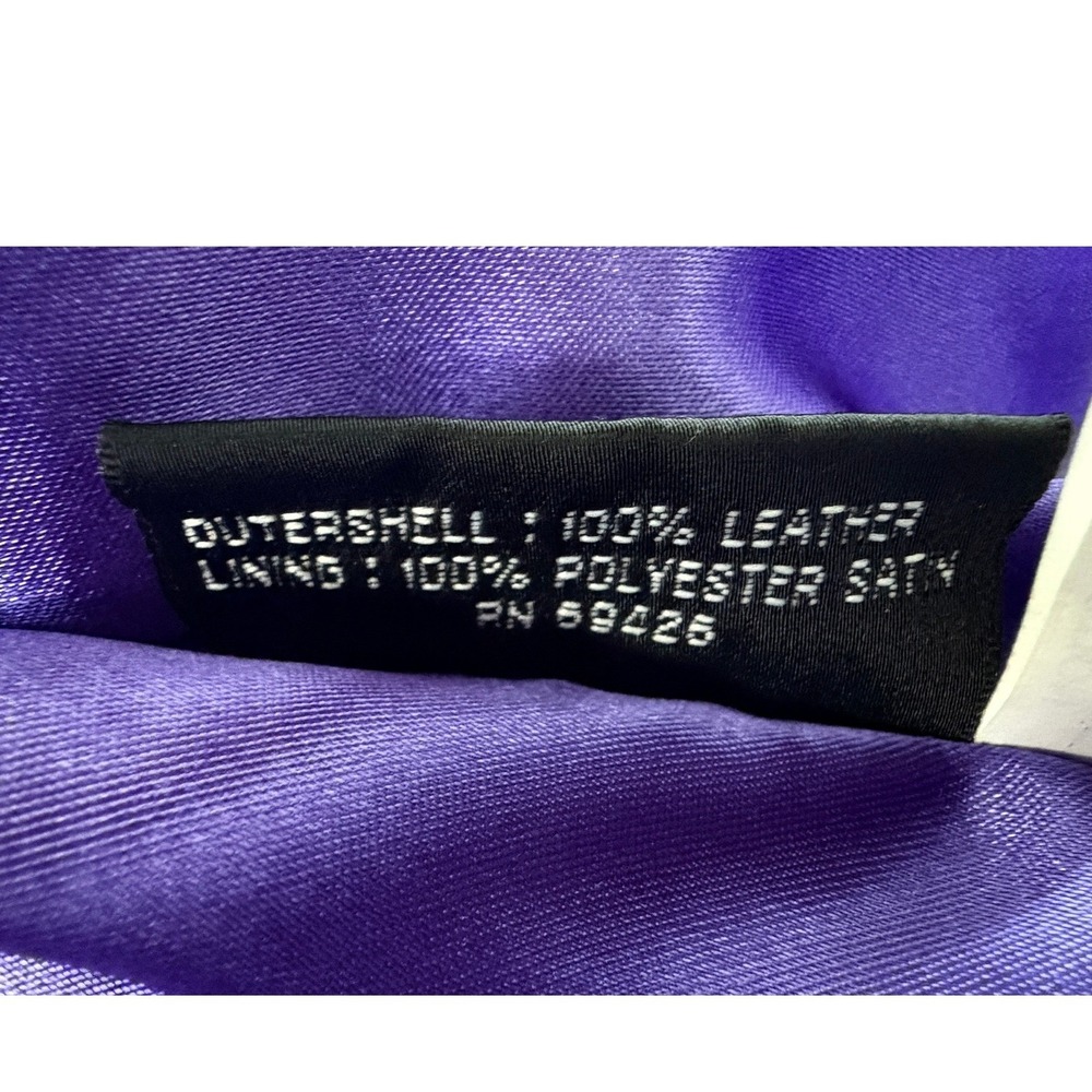 NEw Vintage Y2K Wilsons Leather Jacket Limited Edition Metallic Purple Mock XL - Picture 13 of 13